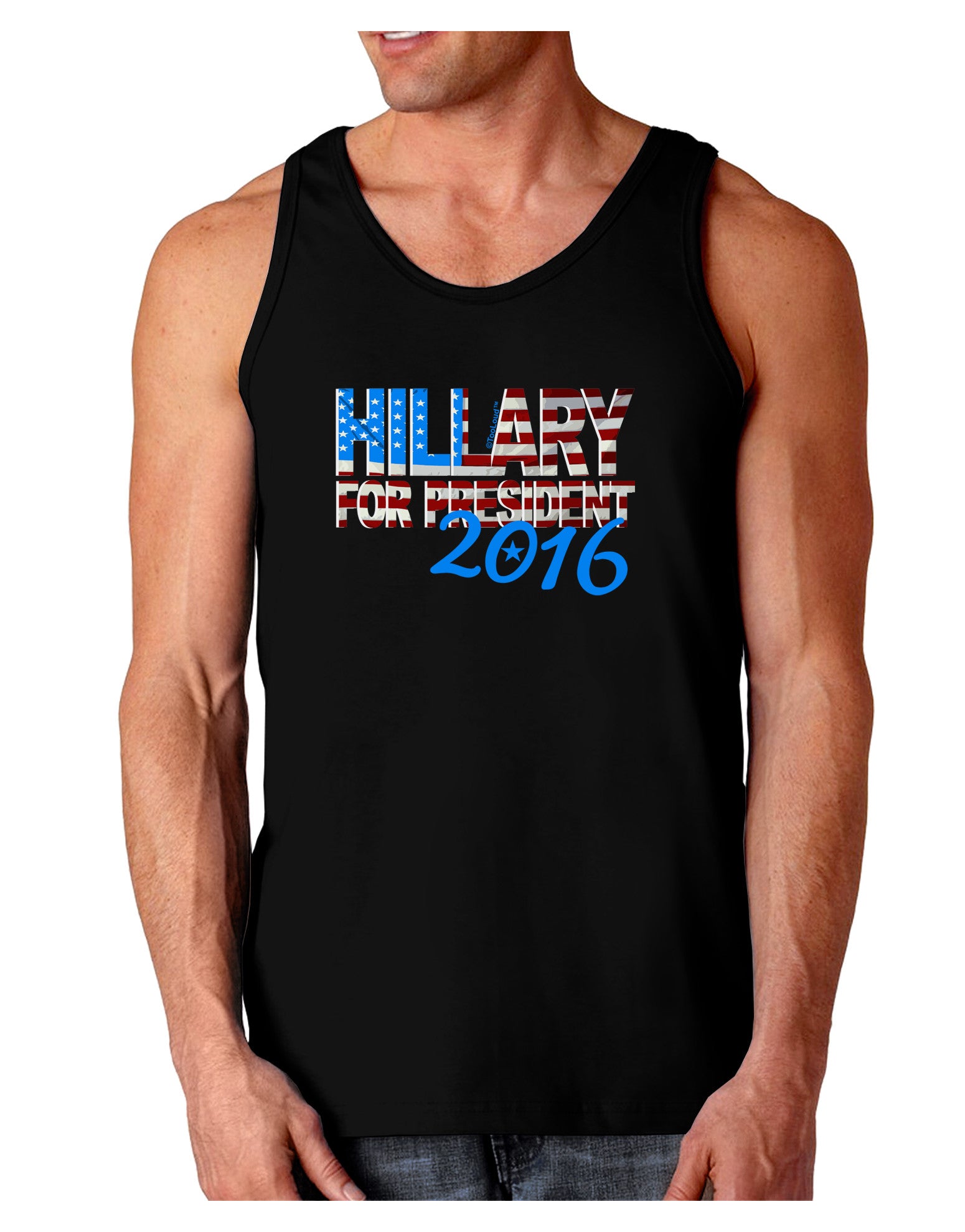 Hillary for President Flag Dark Loose Tank Top-Mens Loose Tank Top-TooLoud-Black-Small-Davson Sales