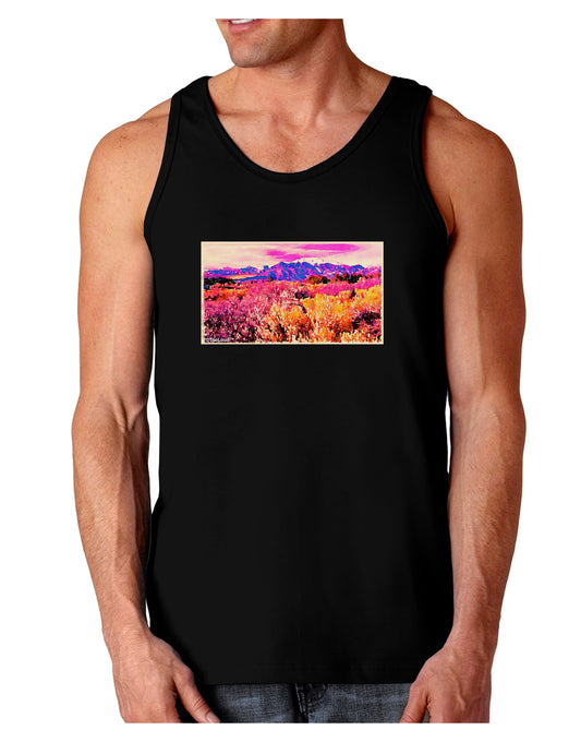 Colorful Colorado Mountains Dark Loose Tank Top-Mens Loose Tank Top-TooLoud-Black-Small-Davson Sales