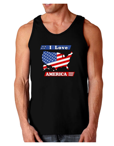 I Love America Dark Loose Tank Top-Mens Loose Tank Top-TooLoud-Black-Small-Davson Sales