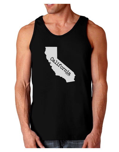 California - United States Shape Dark Loose Tank Top by TooLoud-Mens Loose Tank Top-TooLoud-Black-Small-Davson Sales