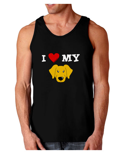 I Heart My - Cute Yellow Labrador Retriever Dog Dark Loose Tank Top by TooLoud-Mens Loose Tank Top-TooLoud-Black-Small-Davson Sales