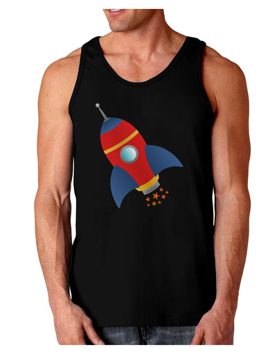 Space Rocket Ship and Stars Dark Loose Tank Top by TooLoud-Mens Loose Tank Top-TooLoud-Black-Small-Davson Sales