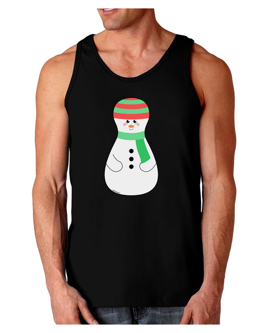 Cute Snowman Matryoshka Nesting Doll - Christmas Dark Loose Tank Top-Mens Loose Tank Top-TooLoud-Black-Small-Davson Sales