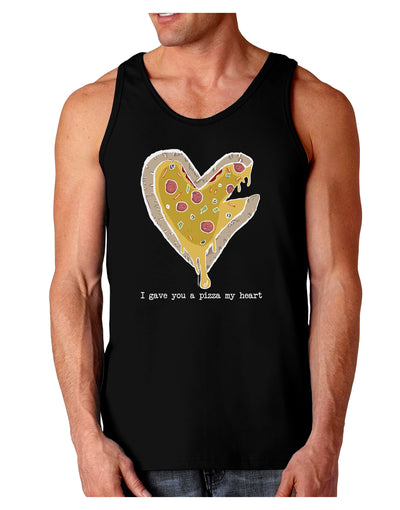 TooLoud I gave you a Pizza my Heart Dark Dark Loose Tank Top-Mens Loose Tank Top-TooLoud-Black-Small-Davson Sales