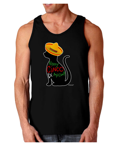 Happy Cinco de Meow - Cinco de Mayo Cat Dark Loose Tank Top by TooLoud-Mens Loose Tank Top-TooLoud-Black-Small-Davson Sales