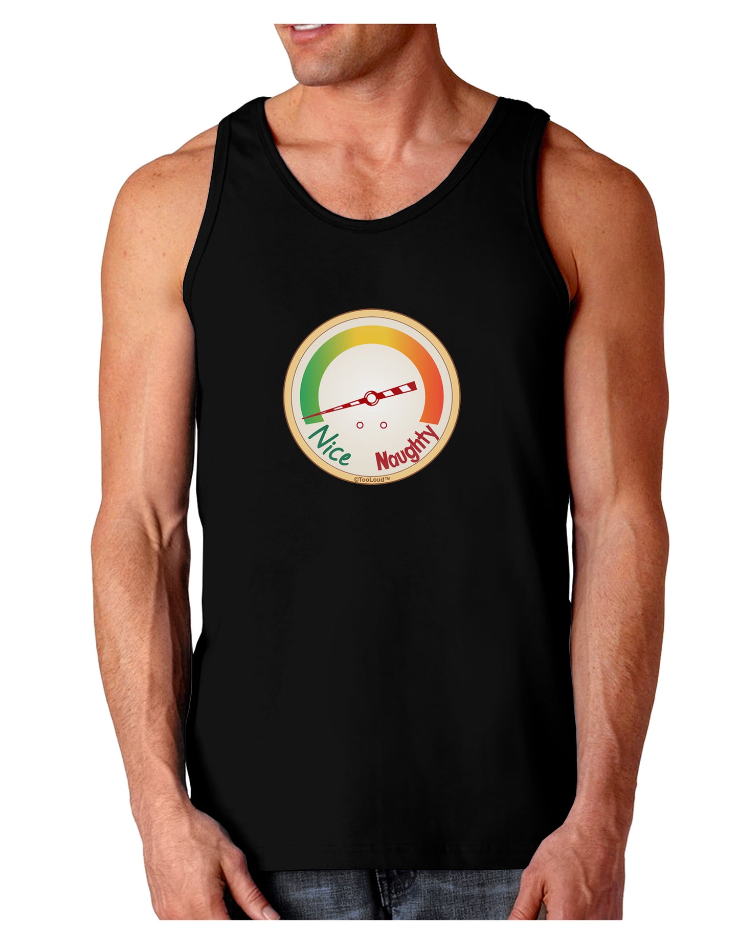 Naughty or Nice Meter Nice Dark Loose Tank Top-Mens Loose Tank Top-TooLoud-Black-Small-Davson Sales