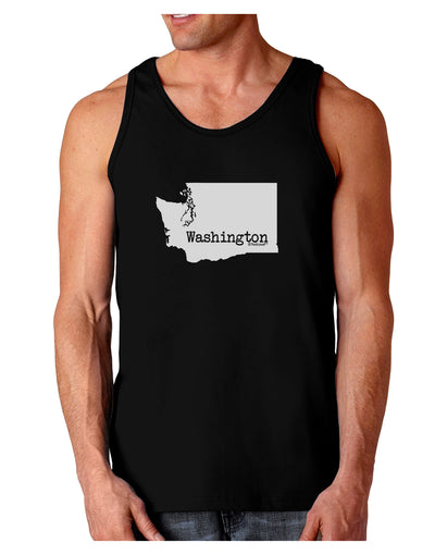 Washington - United States Shape Dark Loose Tank Top-Mens Loose Tank Top-TooLoud-Black-Small-Davson Sales