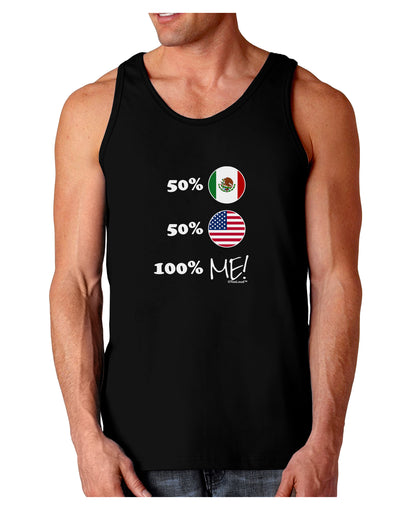 Mexican American 100 Percent Me Dark Loose Tank Top-Mens Loose Tank Top-TooLoud-Black-Small-Davson Sales