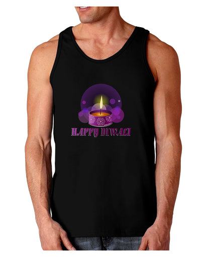 Happy Diwali Purple Candle Dark Loose Tank Top by TooLoud-Mens Loose Tank Top-TooLoud-Black-Small-Davson Sales