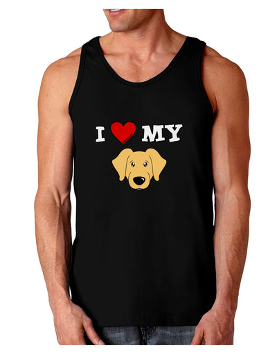 I Heart My - Cute Golden Retriever Dog Dark Loose Tank Top by TooLoud-Mens Loose Tank Top-TooLoud-Black-Small-Davson Sales