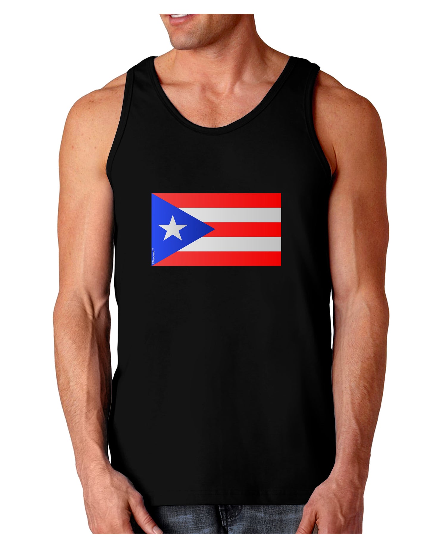 Puerto Rico Flag Dark Loose Tank Top-Mens Loose Tank Top-TooLoud-Black-Small-Davson Sales