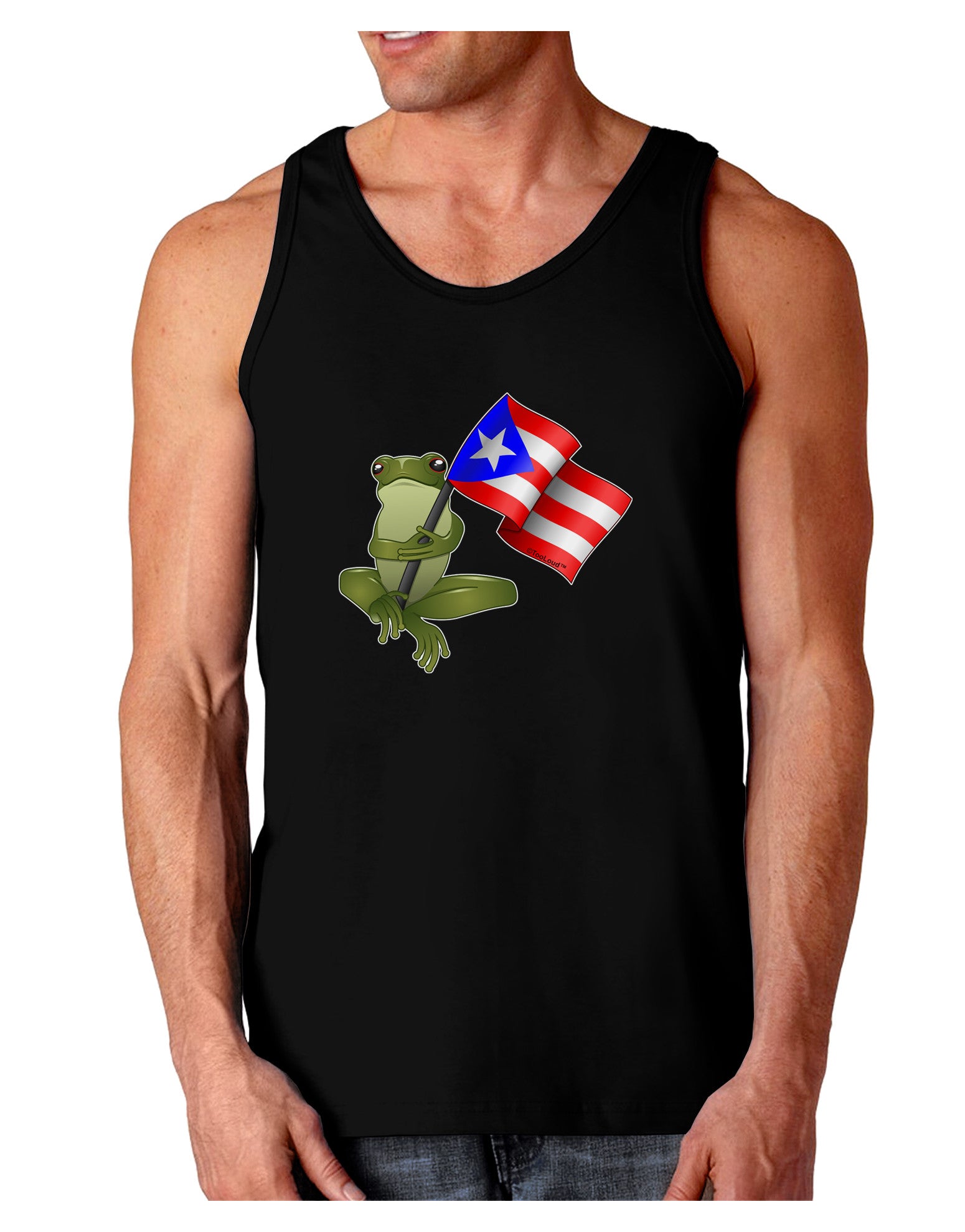 Coqui Holding Flag Dark Loose Tank Top-Mens Loose Tank Top-TooLoud-Black-Small-Davson Sales