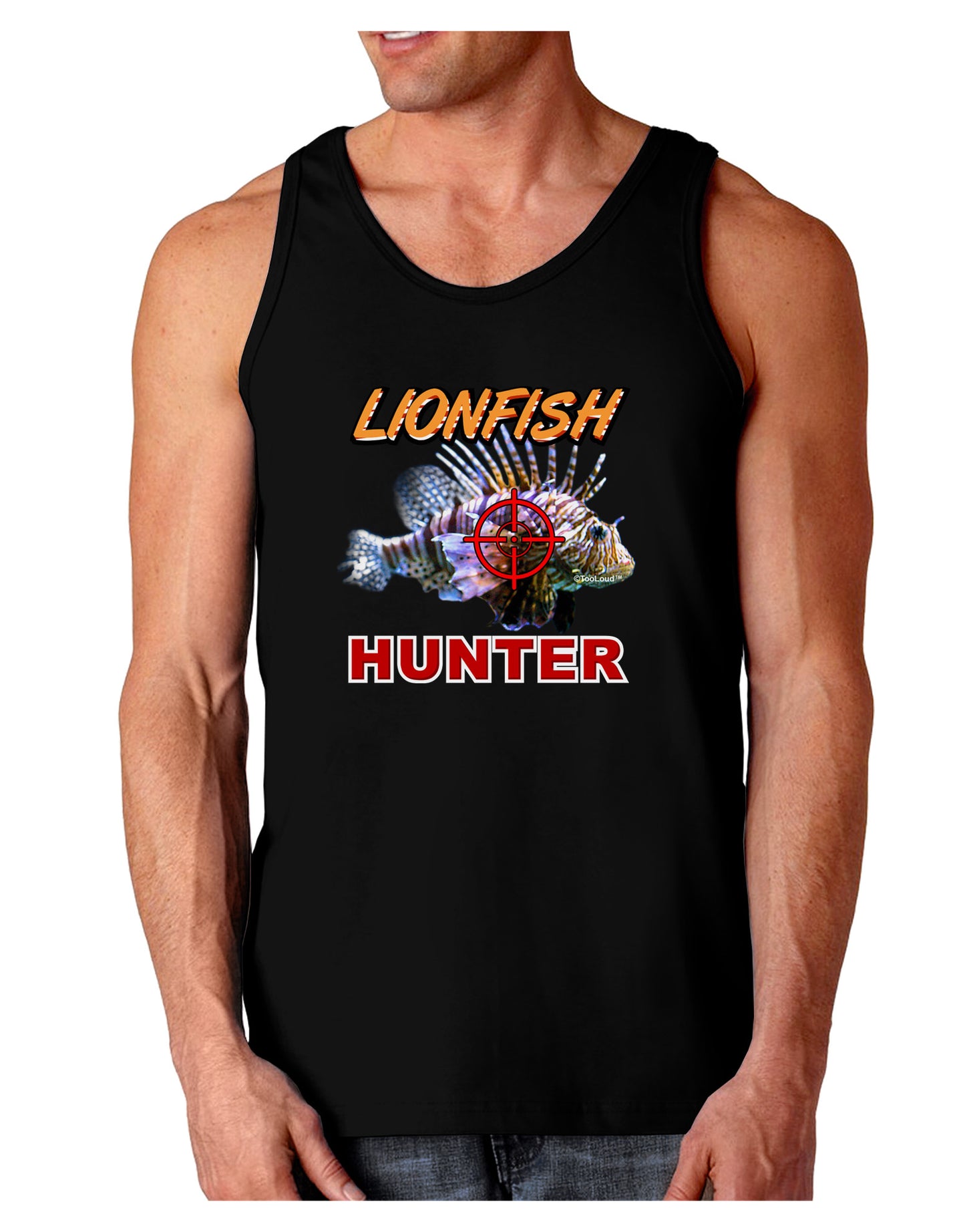 Lionfish Hunter Dark Loose Tank Top-Mens Loose Tank Top-TooLoud-Black-Small-Davson Sales