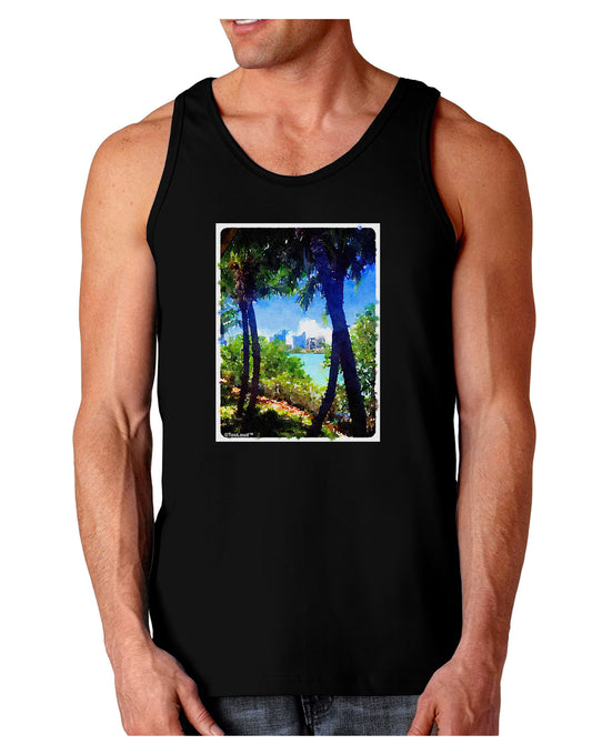 TooLoud Tropical Skyline Dark Loose Tank Top-Mens Loose Tank Top-TooLoud-Black-Small-Davson Sales