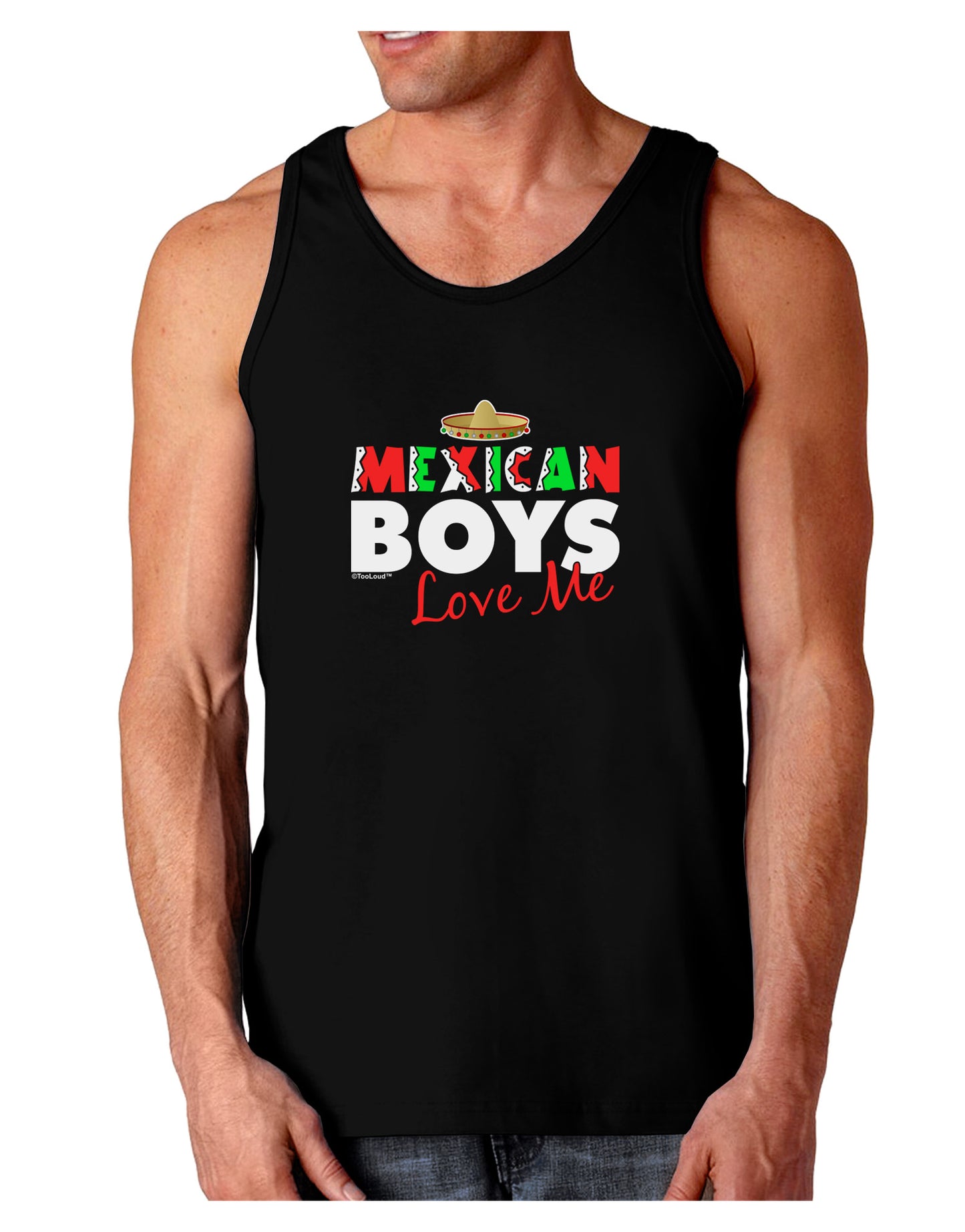 Mexican Boys Love Me Dark Loose Tank Top-Mens Loose Tank Top-TooLoud-Black-Small-Davson Sales