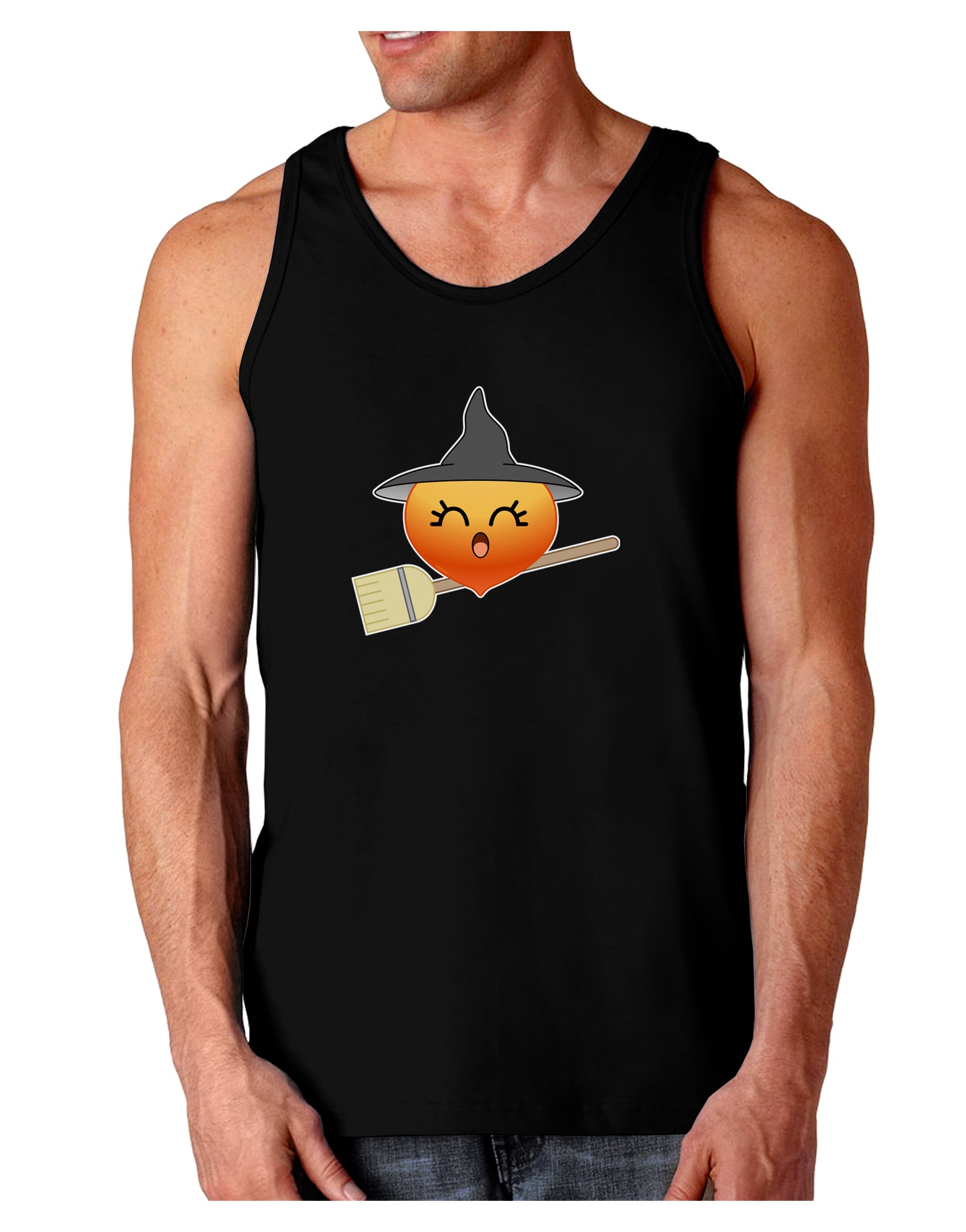 Penelope Peach Witch - Cute Fruit Dark Loose Tank Top-Mens Loose Tank Top-TooLoud-Black-Small-Davson Sales