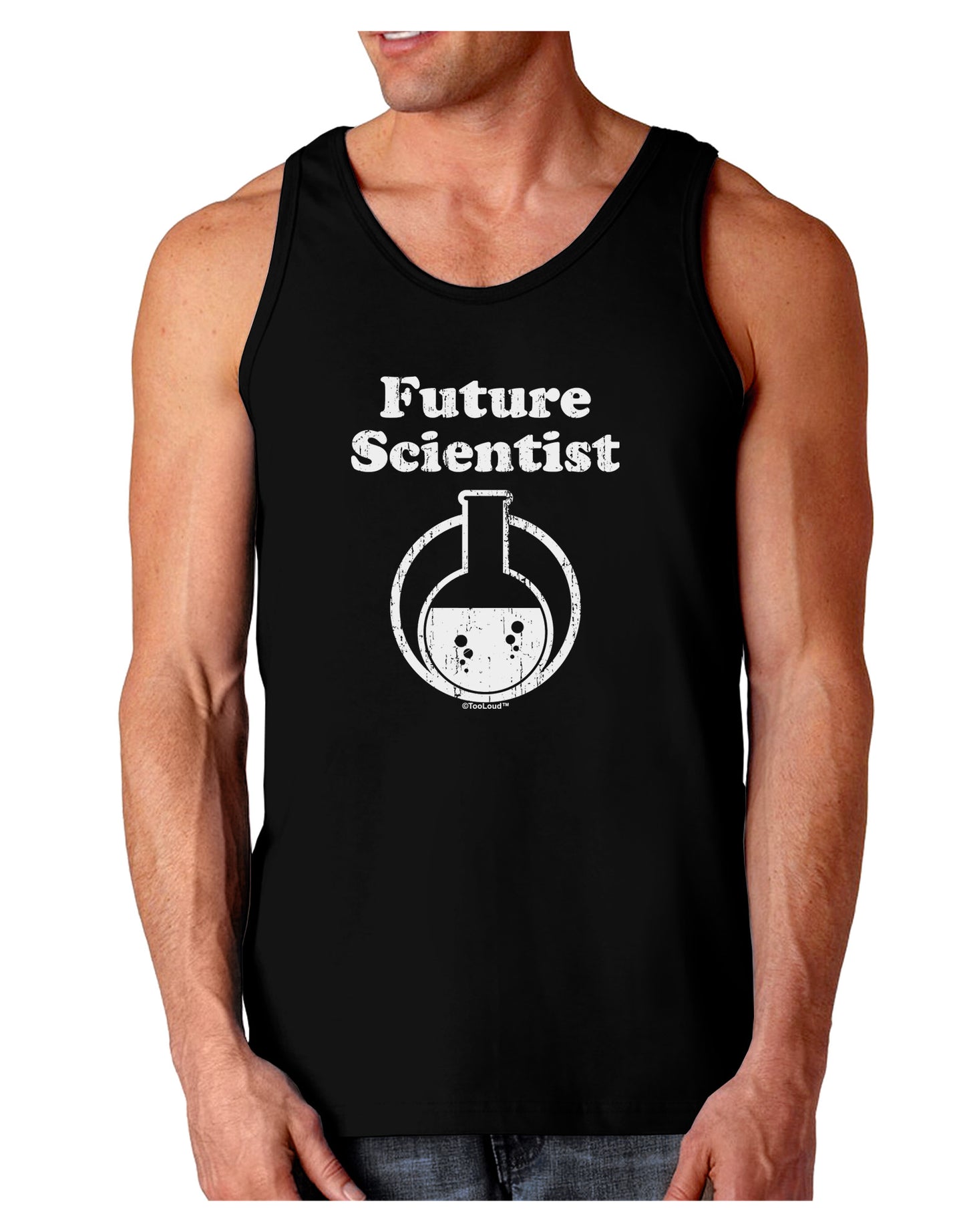 Future Scientist Distressed Dark Loose Tank Top-Mens Loose Tank Top-TooLoud-Black-Small-Davson Sales
