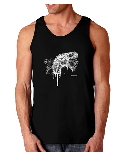 Artistic Ink Style Dinosaur Head Design Dark Loose Tank Top by TooLoud-Mens Loose Tank Top-TooLoud-Black-Small-Davson Sales