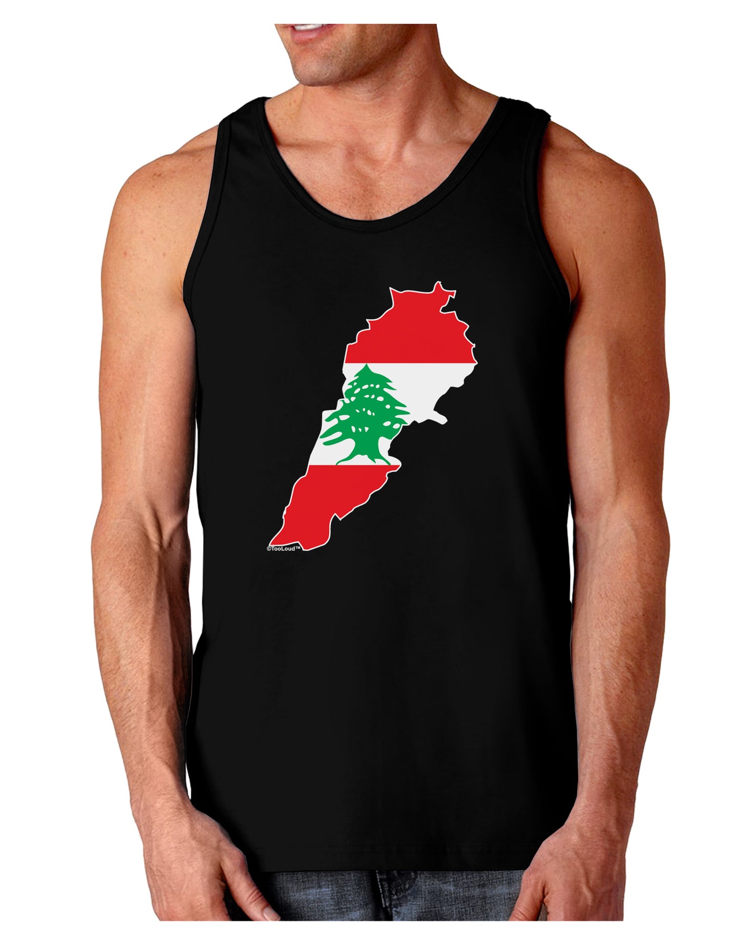 Lebanon Flag Silhouette Dark Loose Tank Top-Mens Loose Tank Top-TooLoud-Black-Small-Davson Sales