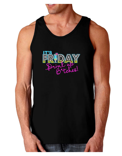 It's Friday - Drink Up Dark Loose Tank Top-Mens Loose Tank Top-TooLoud-Black-Small-Davson Sales