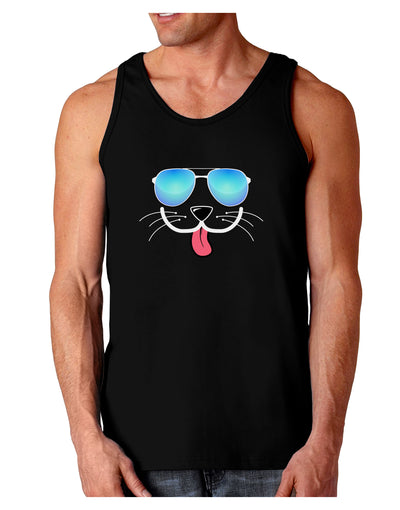 Kyu-T Face - Puppino Cool Sunglasses Dark Loose Tank Top-Mens Loose Tank Top-TooLoud-Black-Small-Davson Sales