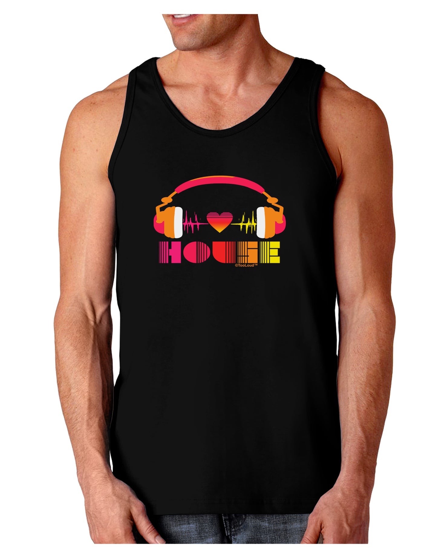 Heart House Dark Loose Tank Top-Mens Loose Tank Top-TooLoud-Black-Small-Davson Sales
