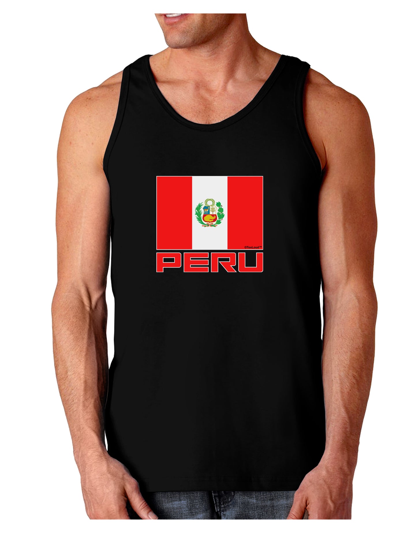 Peru Flag Dark Dark Loose Tank Top-Mens Loose Tank Top-TooLoud-Black-Small-Davson Sales