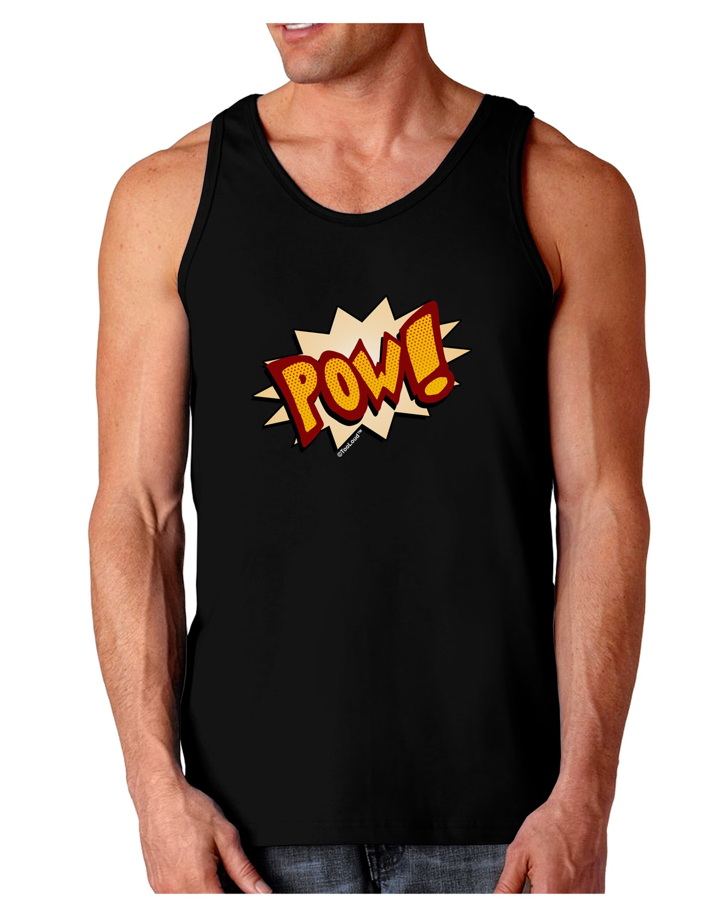 Onomatopoeia POW Dark Loose Tank Top-Mens Loose Tank Top-TooLoud-Black-Small-Davson Sales
