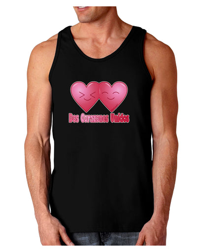 Dos Corazones Unidos Design Dark Loose Tank Top by TooLoud-Mens Loose Tank Top-TooLoud-Black-Small-Davson Sales