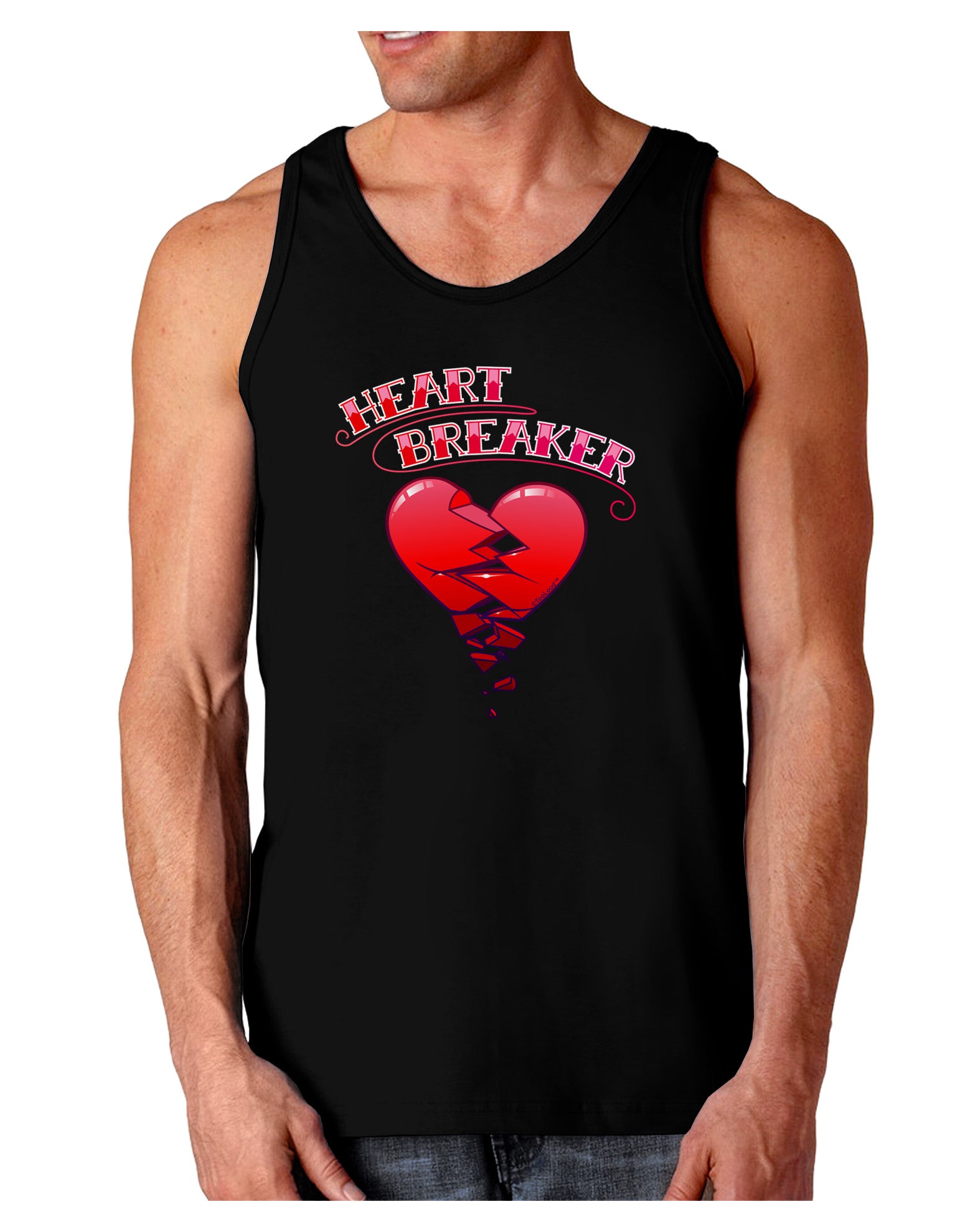 Heart Breaker Cute Dark Loose Tank Top by-Mens Loose Tank Top-TooLoud-Black-Small-Davson Sales