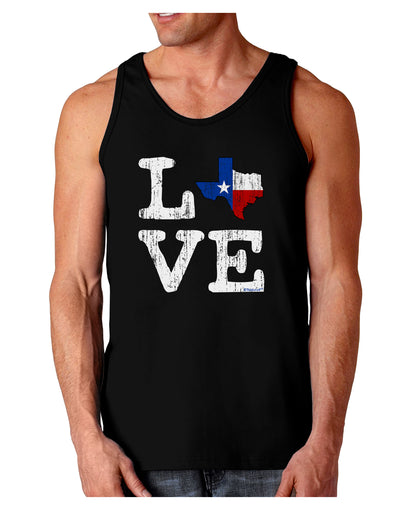 Texas Love Distressed Design Dark Loose Tank Top by TooLoud-Mens Loose Tank Top-TooLoud-Black-Small-Davson Sales