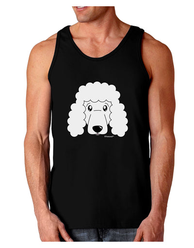 Cute Poodle Dog - White Dark Loose Tank Top by TooLoud-Mens Loose Tank Top-TooLoud-Black-Small-Davson Sales