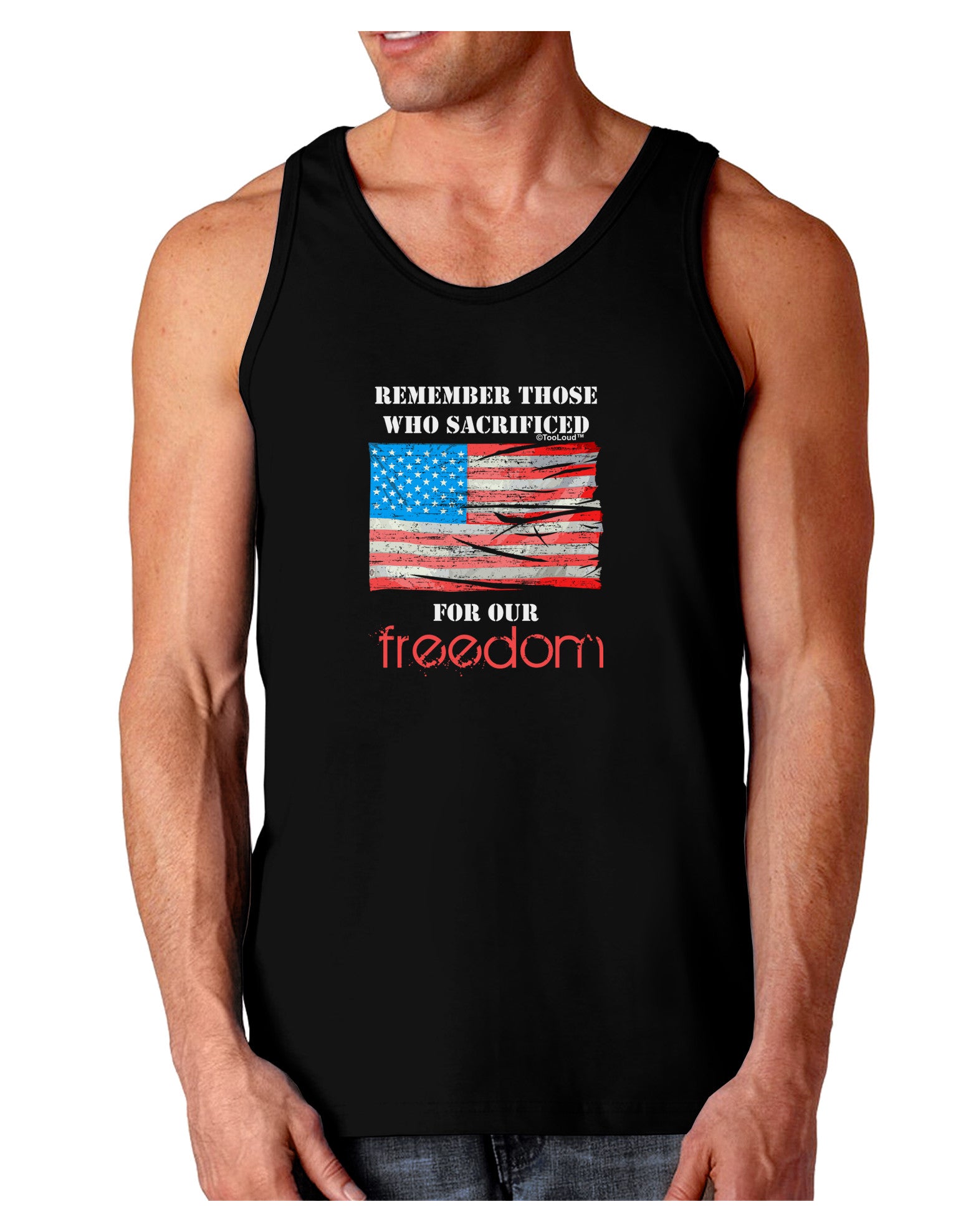 Remember - Veterans Dark Loose Tank Top-Mens Loose Tank Top-TooLoud-Black-Small-Davson Sales