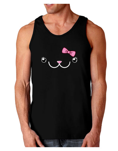 Kyu-T Face - Kawa Cute Girl Animal Dark Loose Tank Top-Mens Loose Tank Top-TooLoud-Black-Small-Davson Sales