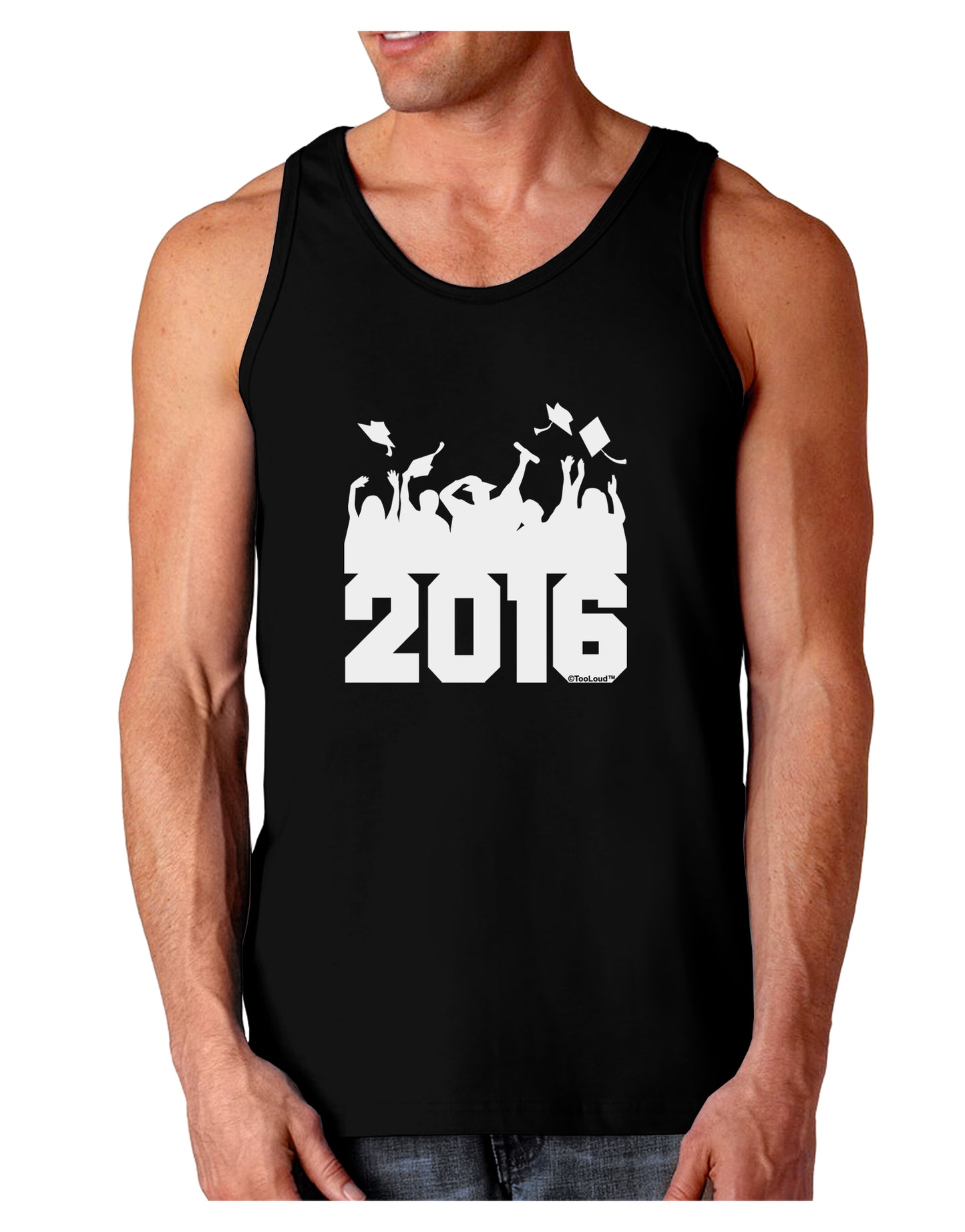 Current Year Graduation BnW Dark Loose Tank Top-Mens Loose Tank Top-TooLoud-Black-Small-Davson Sales