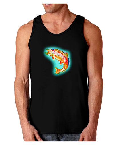 Rainbow Trout WaterColor Dark Loose Tank Top-Mens Loose Tank Top-TooLoud-Black-Small-Davson Sales