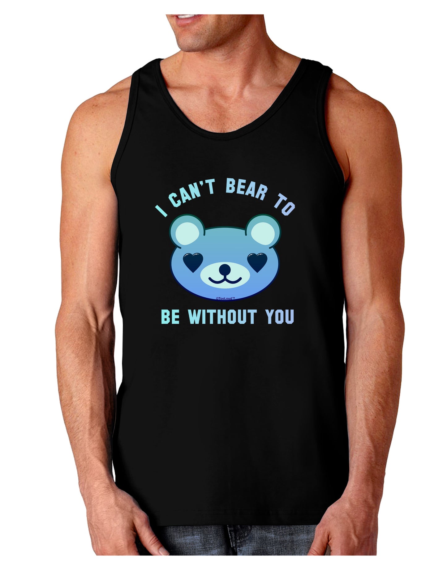 I Can't Bear to be Without You Blue Dark Loose Tank Top by-Mens Loose Tank Top-TooLoud-Black-Small-Davson Sales