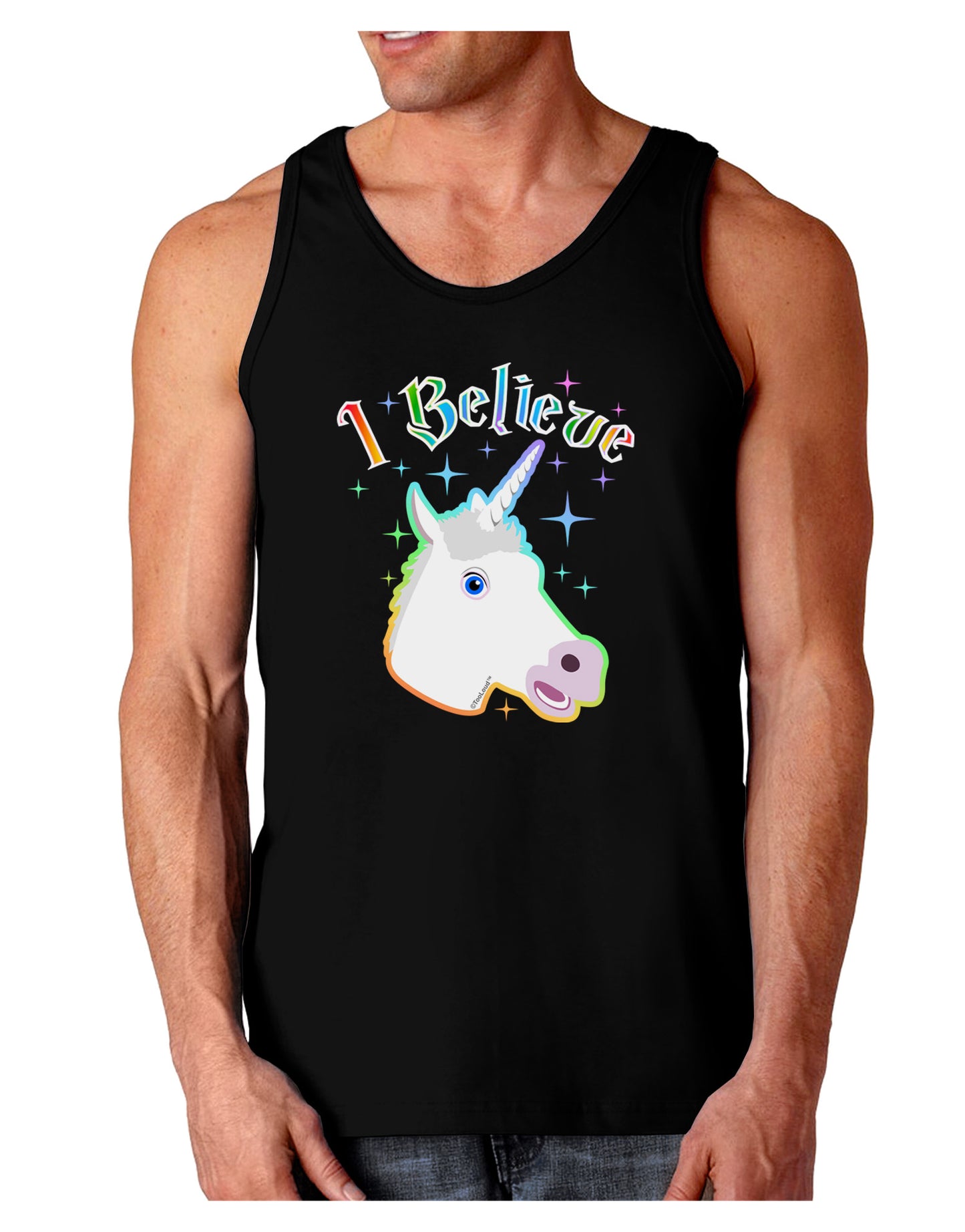 I Believe in Unicorns Dark Loose Tank Top-Mens Loose Tank Top-TooLoud-Black-Small-Davson Sales