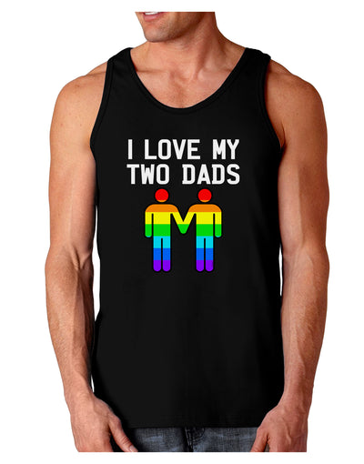 I Love My Two Dads LGBT Dark Loose Tank Top-Mens Loose Tank Top-TooLoud-Black-Small-Davson Sales