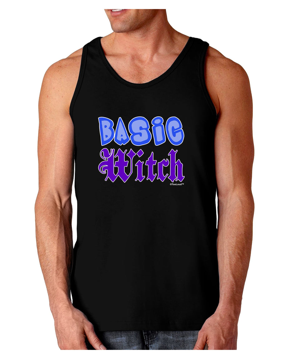 Basic Witch Color Blue Dark Loose Tank Top-Mens Loose Tank Top-TooLoud-Black-XXX-Large-Davson Sales