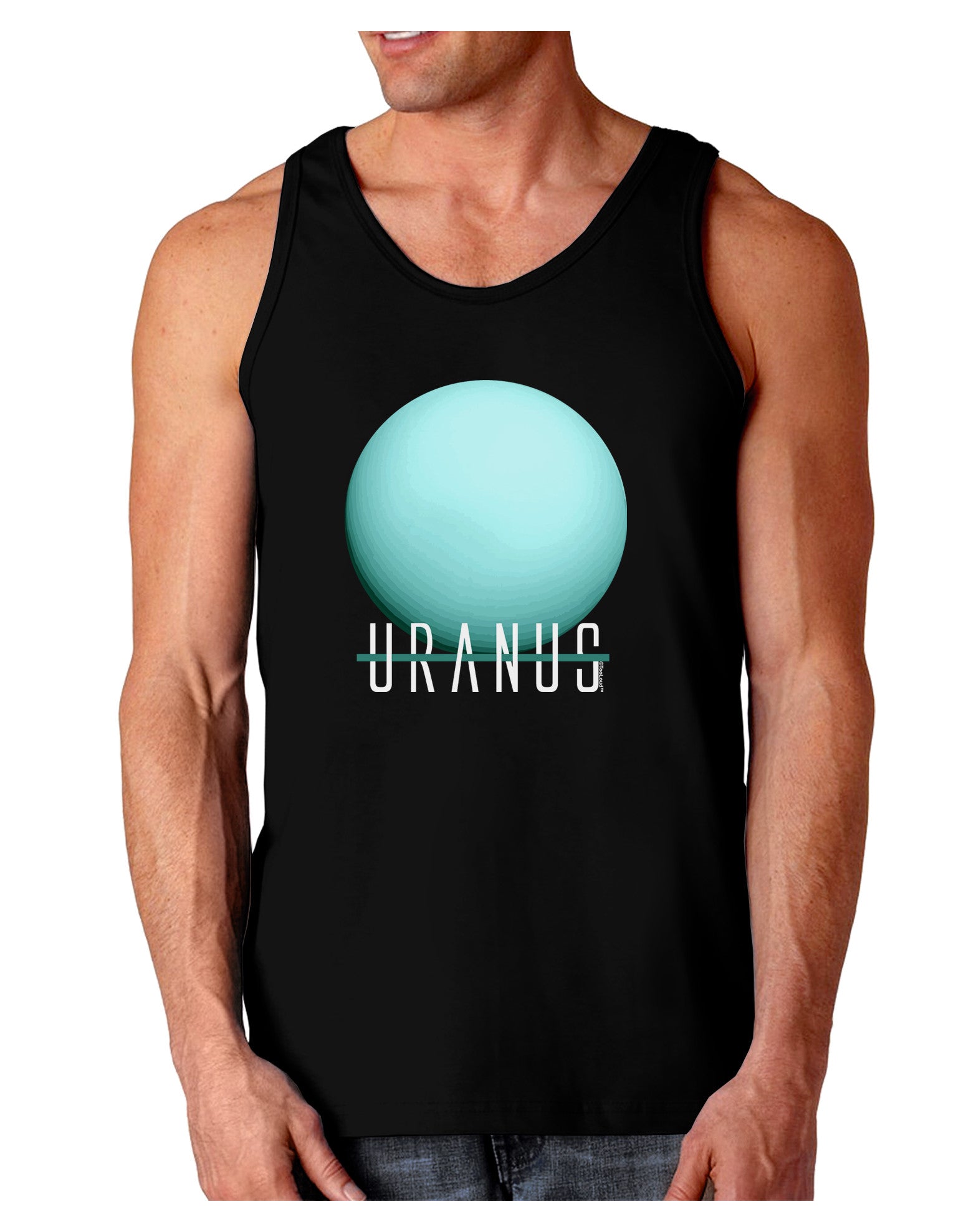Planet Uranus Text Dark Loose Tank Top-Mens Loose Tank Top-TooLoud-Black-Small-Davson Sales