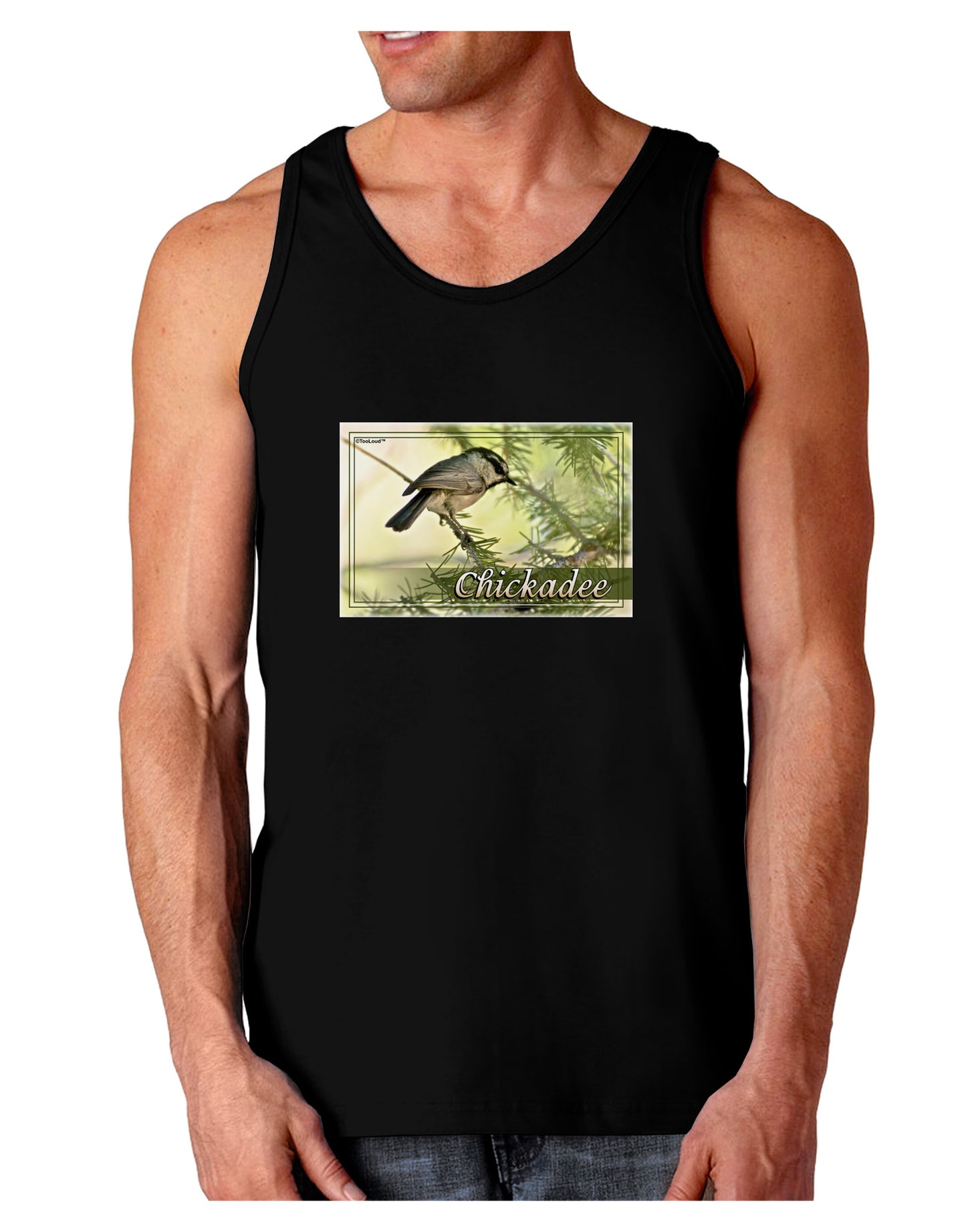 CO Chickadee with Text Dark Loose Tank Top-Mens Loose Tank Top-TooLoud-Black-Small-Davson Sales