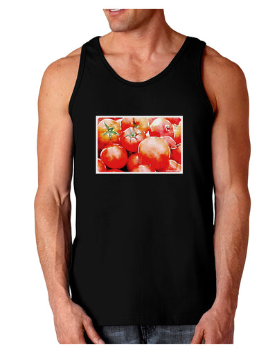 Watercolor Tomatoes Dark Loose Tank Top-Mens Loose Tank Top-TooLoud-Black-Small-Davson Sales