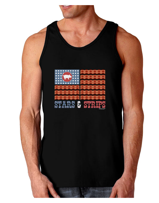 American Bacon Flag - Stars and Strips Dark Loose Tank Top-Mens Loose Tank Top-TooLoud-Black-Small-Davson Sales