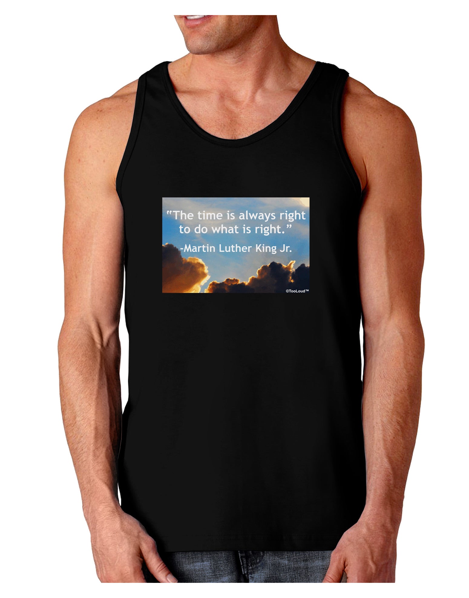The Time Is Always Right Dark Loose Tank Top-Mens Loose Tank Top-TooLoud-Black-Small-Davson Sales