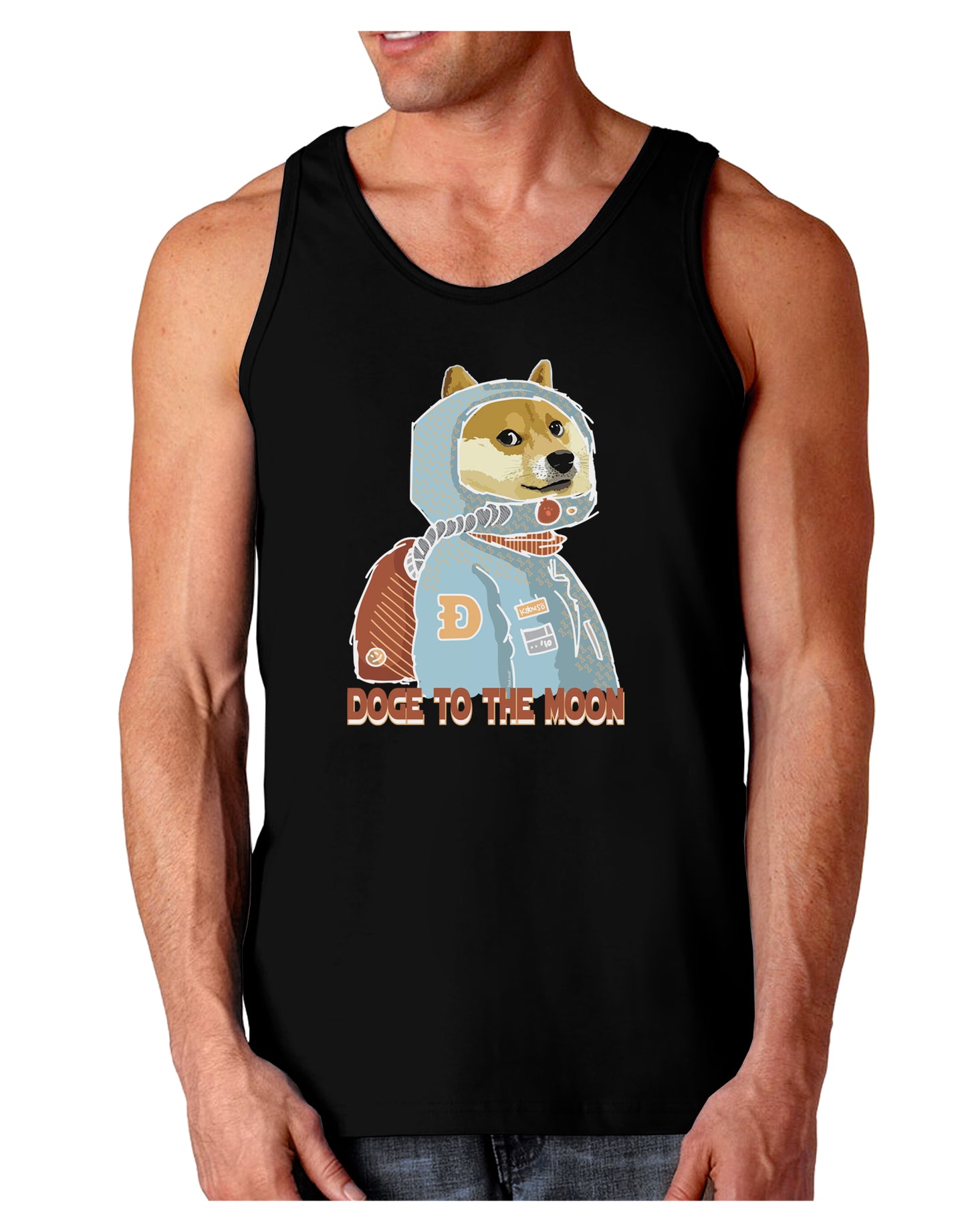 Doge to the Moon Loose Tank Top-Mens-LooseTanktops-TooLoud-Black-Small-Davson Sales