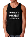 World's Okayest Step-Dad Dark Loose Tank Top-Mens Loose Tank Top-TooLoud-Black-Small-Davson Sales