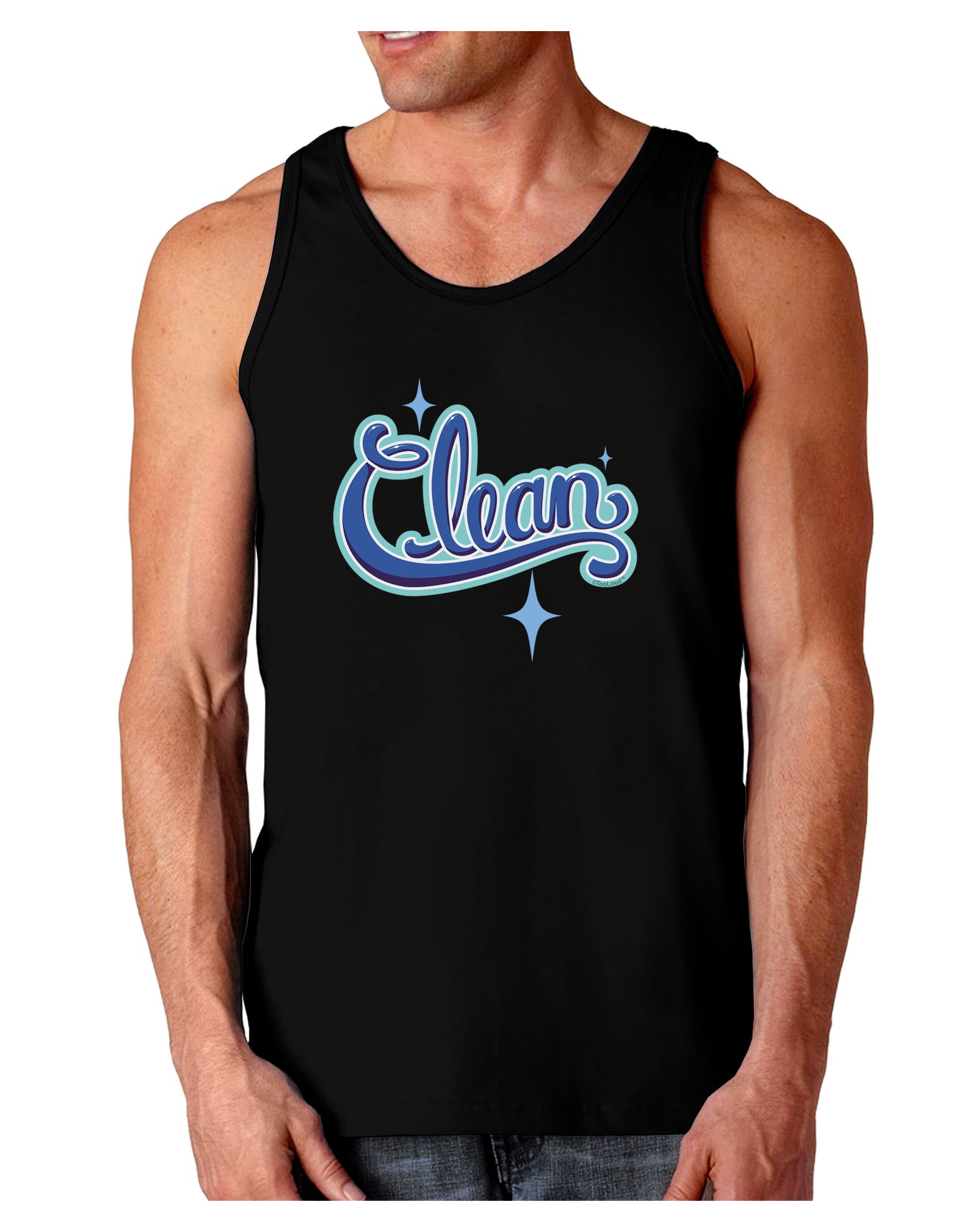 Clean Text Dark Loose Tank Top-Mens Loose Tank Top-TooLoud-Black-Small-Davson Sales
