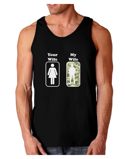 TooLoud Your Wife My Wife Military Dark Loose Tank Top-Mens Loose Tank Top-TooLoud-Black-Small-Davson Sales