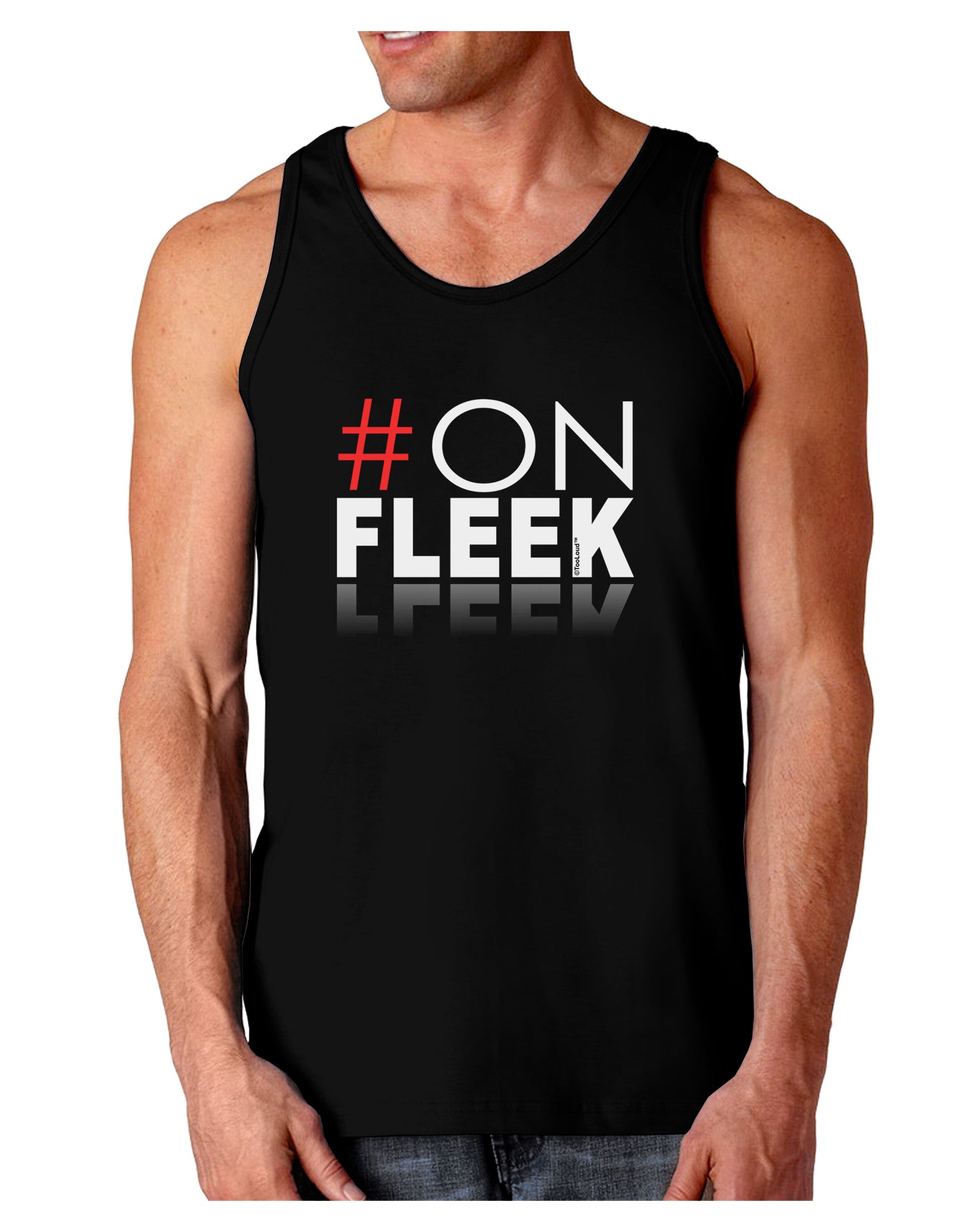 Hashtag On Fleek Dark Loose Tank Top-Mens Loose Tank Top-TooLoud-Black-Small-Davson Sales